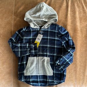 Boys hooded shirt jacket. 5T